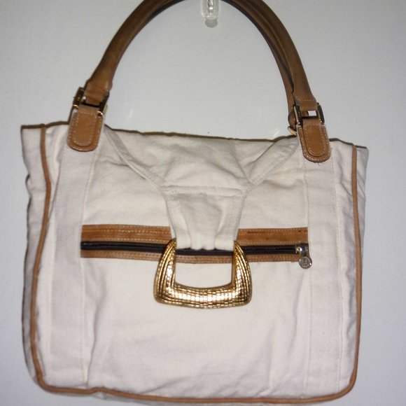 VTG Fendi Refurbished off white Canvas Handbag M
